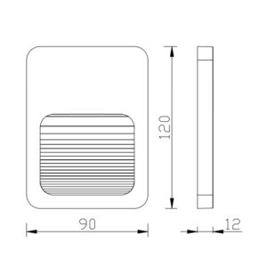 ΦΩΤΙΣΤΙΚΟ ΑΠΛΙΚΑ LED SLIM 90X120X12mm 2W 3000k 60lm IP65 ΠΛΑΣΤΙΚΟ ΛΕΥΚΟ SEASIDE UNIVERSE – 1-U005586