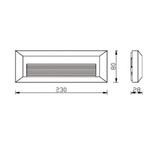ΦΩΤΙΣΤΙΚΟ ΑΠΛΙΚΑ LED SLIM 230X80X28mm 3W 3000k 100lm IP65 ΠΛΑΣΤΙΚΟ ΓΚΡΙ SEASIDE UNIVERSE – 1-U008082