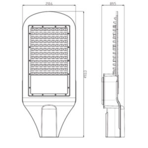 ΦΩΤΙΣΤΙΚΟ ΔΡΟΜΟΥ LED SMD PROFESSIONAL 100W 5000K  13000lm 130°x60° IP66 IK08 PF>0,9 30000H – 1-U011068