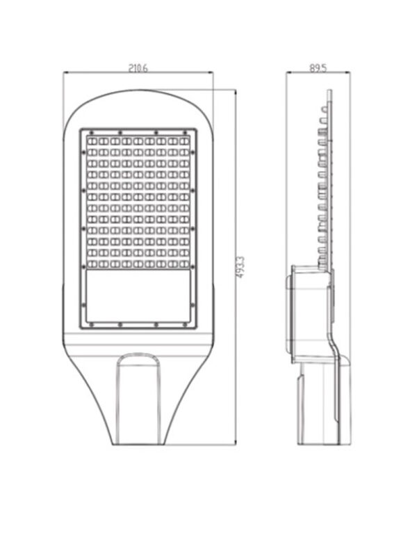 ΦΩΤΙΣΤΙΚΟ ΔΡΟΜΟΥ LED SMD PROFESSIONAL 100W 5000K  13000lm 130°x60° IP66 IK08 PF>0,9 30000H – 1-U011068