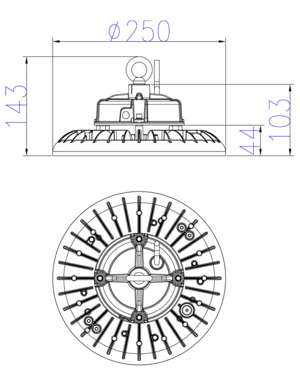 ΚΑΜΠΑΝΑ LED SMD PROFESSIONAL 100W 5000K 100-240V 12000lm 120° IP65 ΓΚΡΙ UNIVERSE – 1-U013710