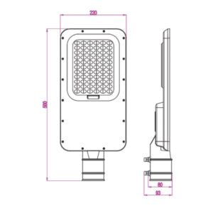 ΦΩΤΙΣΤΙΚΟ ΔΡΟΜΟΥ LED ME ΗΛΙΑΚΟ ΠΑΝΕΛ SMD PROFESSIONAL 60W 5000K 5100lm 135X75DEG IP65 ΓΚΡΙ UNIVERSE – 1-U013741