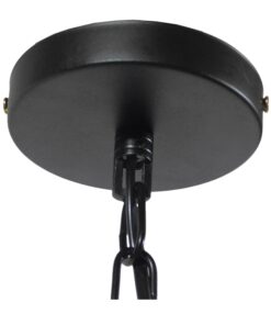 GloboStar® ELDORA 10001014 Vintage Industrial Κρεμαστό Φωτιστικό Οροφής Μονόφωτο 1 x E27 Μαύρο Μεταλλικό με Μπεζ Σχοινί Φ13 x Y30cm