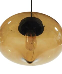 GloboStar® QUINN 01029 Vintage Κρεμαστό Φωτιστικό Οροφής Μονόφωτο 1 x E27 Γυάλινο Φιμέ Καφέ Φ26 x Y20cm