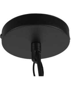 GloboStar® LINDELL 10001110 Vintage Industrial Κρεμαστό Φωτιστικό Οροφής Μονόφωτο 1 x E27 Μαύρο Μεταλλικό με Μπεζ Σχοινί Φ18 x Y33cm