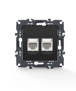 PRIME ΠΡΙΖΑ ΔΙΚΤΥΟΥ 2xRJ45 CAT6 UTP IP20 MAT ΑΝΘΡΑΚΙ ACA – 1000113305