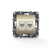 PRIME ΠΡΙΖΑ ΤΗΛΕΦΩΝΟΥ 1xRJ11 CAT3 IP20 & ΠΡΙΖΑ ΔΙΚΤΥΟΥ 1xRJ45 CAT6 UTP IP20 MAT ΣΑΜΠΑΝΙΖΕ ACA – 1000113404