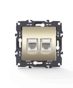 PRIME ΠΡΙΖΑ ΤΗΛΕΦΩΝΟΥ 1xRJ11 CAT3 IP20 & ΠΡΙΖΑ ΔΙΚΤΥΟΥ 1xRJ45 CAT6 UTP IP20 MAT ΣΑΜΠΑΝΙΖΕ ACA – 1000113404