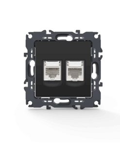 PRIME ΠΡΙΖΑ ΤΗΛΕΦΩΝΟΥ 1xRJ11 CAT3 IP20 & ΠΡΙΖΑ ΔΙΚΤΥΟΥ 1xRJ45 CAT6 UTP IP20 MAT ΑΝΘΡΑΚΙ ACA – 1000113405