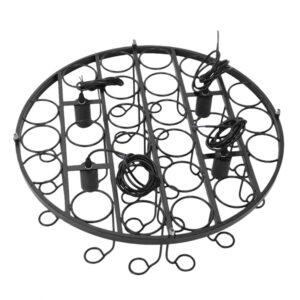 GloboStar® VINEYARD 10001139 Vintage Κρεμαστό Φωτιστικό Οροφής Πολύφωτο 4 x E27 Μαύρο Μεταλλικό με Γυάλινα Μπουκάλια Πολυέλαιος Φ60 x Y20cm