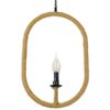 GloboStar® LINDELL 10001142 Vintage Κρεμαστό Φωτιστικό Οροφής Μονόφωτο 1 x E14 Μαύρο Μεταλλικό με Μπεζ Σχοινί Μ35 x Π10 x Υ53cm