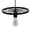 GloboStar® CASTOR 10001161 Vintage Industrial Κρεμαστό Φωτιστικό Οροφής Μονόφωτο 1 x E27 Μαύρο Μεταλλικό Πλέγμα Φ30 x Y10cm