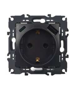 PRIME ΠΡΙΖΑ ΣΟΥΚΟ ΑΣΦΑΛΕΙΑΣ 1x2P+E 16A 250VAC & 2*USB (TYPE A+C)  5VDC 3A IP20 ΑΝΘΡΑΚΙ ACA – 1000116405