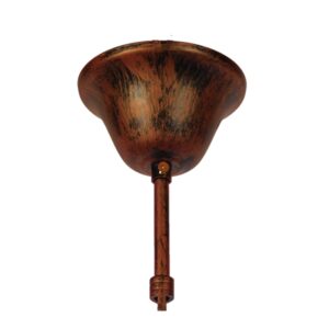 GloboStar® CAMELOT 10001191 Vintage Κρεμαστό Φωτιστικό Οροφής Πολύφωτο 6 x E27 Καφέ Σκουριά Μεταλλικό Πολυέλαιος με Μπεζ Σχοινί Φ92 x Y118cm