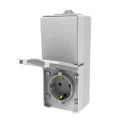 ARMY ΔΙΑΚ. Α/Ρ 1P 10AX 250VAC & ΠΡΙΖΑ ΣΟΥΚΟ ΑΣΦΑΛ 1x2P+E 16A 250VAC IP55 ΕΠΙΤΟΙΧ ΚΑΘ ΣΤΕΓΑΝ ΓΚΡΙ ACA – 1000438206