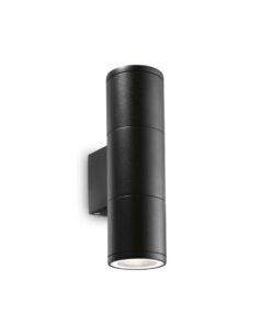 IDEAL LUX Απλίκα Τοίχου Βεράντας GUN 2xGU10 IP44 Μαύρου Χρώματος – 100395