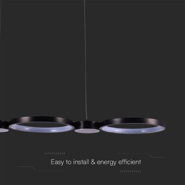 Κρεμαστό φωτιστικό LED 38W 4000K Μαύρου Χρώματος V-TAC – 10043