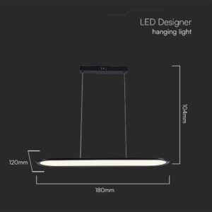 Κρεμαστό φωτιστικό LED 24W 4000K Μαύρου Χρώματος V-TAC – 10045