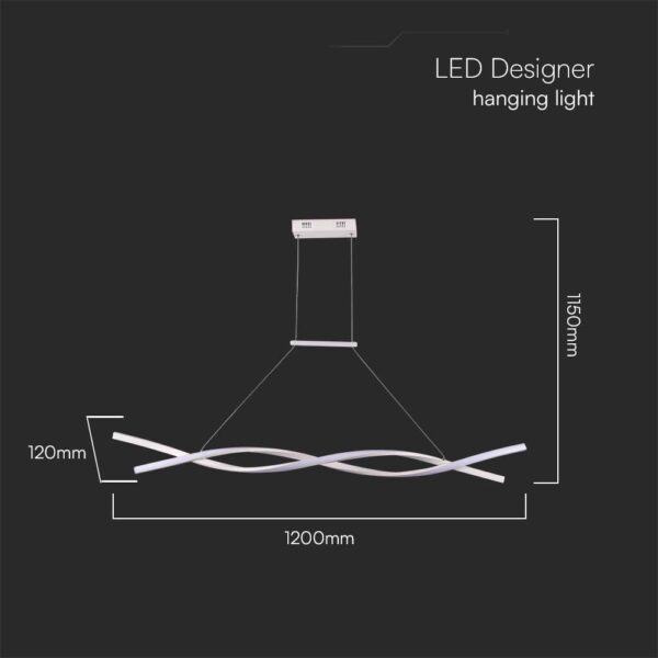Κρεμαστό φωτιστικό LED 30W 3000K Λευκού Χρώματος V-TAC – 10050