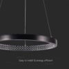 Kρεμαστό φωτιστικό Designer LED 19W 3000K Μαύρου Χρώματος V-TAC – 10052