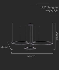 Κρεμαστό φωτιστικό LED 57W 4000K Μαύρου Χρώματος V-TAC – 10053