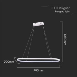 Κρεμαστό φωτιστικό LED 24W 4000K Λευκού Χρώματος V-TAC – 10055
