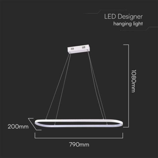 Κρεμαστό φωτιστικό LED 24W 4000K Λευκού Χρώματος V-TAC – 10055
