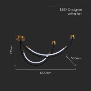 Κρεμαστό φωτιστικό LED 20W 4000K Μαύρου Χρώματος V-TAC – 10057