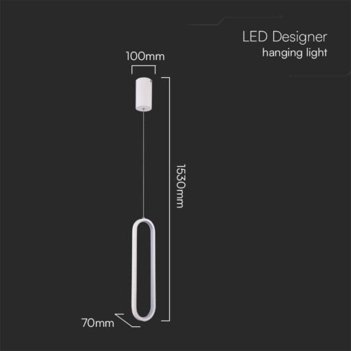 Kρεμαστό φωτιστικό Designer LED 13W 3000K Λευκού Χρώματος V-TAC – 10074