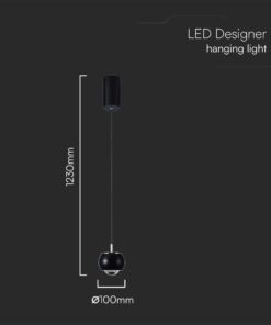 Κρεμαστό φωτιστικό οροφής LED 7W 3000K Μαύρου Χρώματος V-TAC – 10078