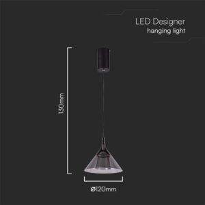 Kρεμαστό φωτιστικό οροφής LED 9W 4000K Μαύρου Χρώματος V-TAC – 10081