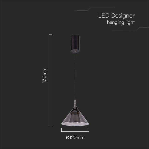 Kρεμαστό φωτιστικό οροφής LED 9W 4000K Μαύρου Χρώματος V-TAC – 10081
