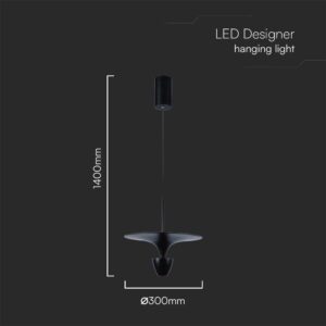 Κρεμαστό φωτιστικό LED 9W 4000K Μαύρου Χρώματος V-TAC – 10083
