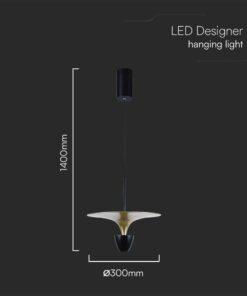 Κρεμαστό φωτιστικό LED 9W 4000K Μαύρου Χρώματος V-TAC – 10085