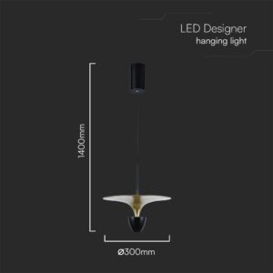 Κρεμαστό φωτιστικό LED 9W 4000K Μαύρου Χρώματος V-TAC – 10085
