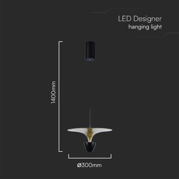 Κρεμαστό φωτιστικό LED 9W 4000K Μαύρου Χρώματος V-TAC – 10085