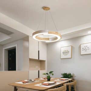 Κρεμαστό φωτιστικό LED 32W 4000K Χρώματος Λευκού και Ξύλου V-TAC – 10089