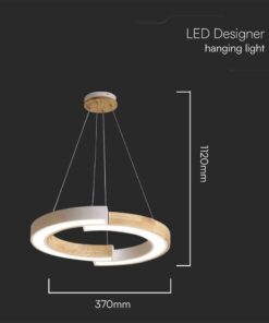 Κρεμαστό φωτιστικό LED 32W 4000K Χρώματος Λευκού και Ξύλου V-TAC – 10089