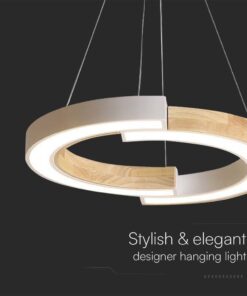 Κρεμαστό φωτιστικό LED 32W 4000K Χρώματος Λευκού και Ξύλου V-TAC – 10089