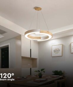 Κρεμαστό φωτιστικό LED 32W 4000K Χρώματος Λευκού και Ξύλου V-TAC – 10089