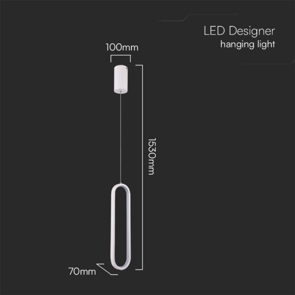 Κρεμαστό φωτιστικό LED 13W 4000K Λευκού Χρώματος V-TAC – 10091