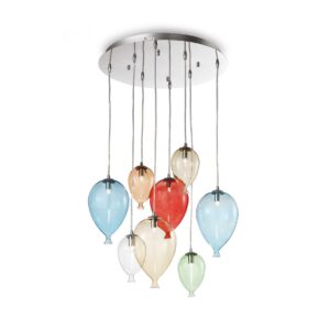 IDEAL LUX Κρεμαστό Φωτιστικό CLOWN 8xG9 Πολύχρωμο – 100944
