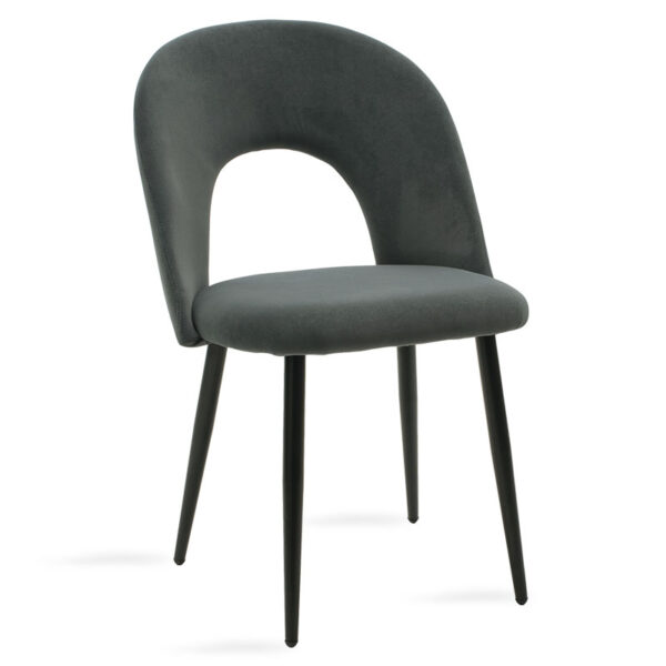 Chair Jonah pakoworld velvet anthracite-black legs 101-000001