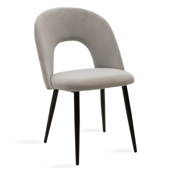 Chair Jonah pakoworld velvet grey-black legs 101-000002