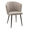 Chair Esme pakoworld metal black legs – velvet in gray beige color 101-000012