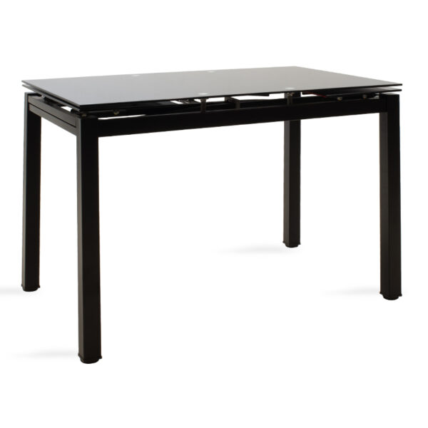 Dining table extendable Finn pakoworld glass 8mm black legs 110-170x70x75cm 101-000013