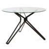 Dining table table Aryan pakoworld glass top – black legs D110x75cm 101-000020