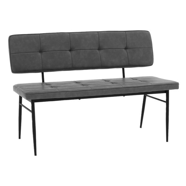 2 seater sofa Rosen pakoworld PU anthracite-black metal leg 122×55.5×84.5cm 101-000073