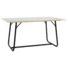 Dinning table Revello pakoworld sintered stone white marble- metal black leg design 150x90x75cm 101-000074