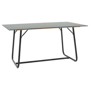 Dinning table Revello pakoworld sintered stone black marble- metal black leg design 150x90x75cm 101-000075